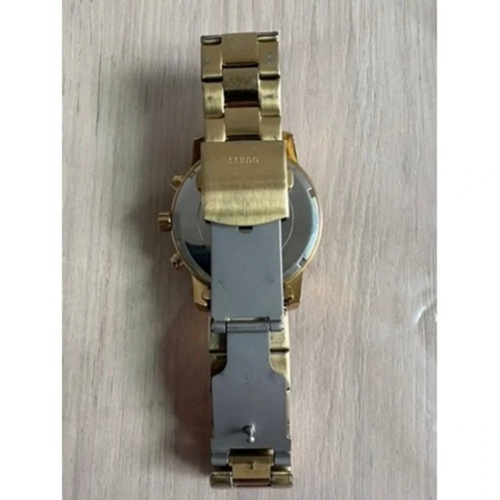 Guess Chronograph Watch Mens Gold Stainless Steel U15061G2 Waterpro‎ Sporty